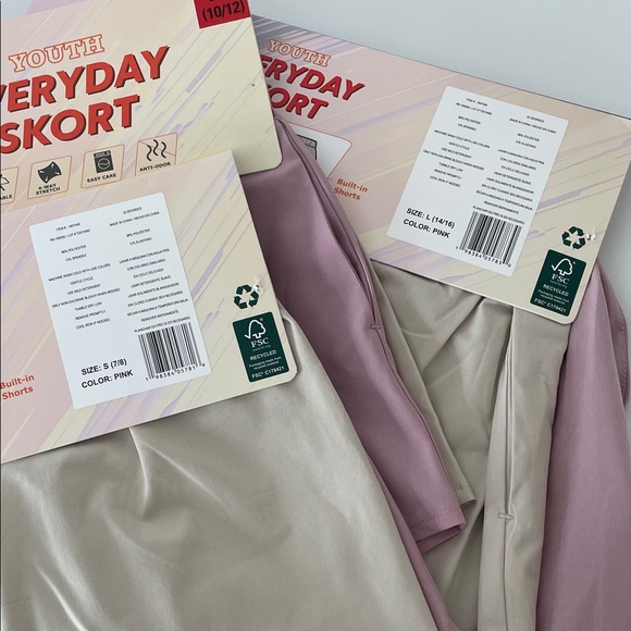 32 COOL Youth Everyday Skort 2Pack Pink Size M10/12 / Z4 - Picture 8 of 8